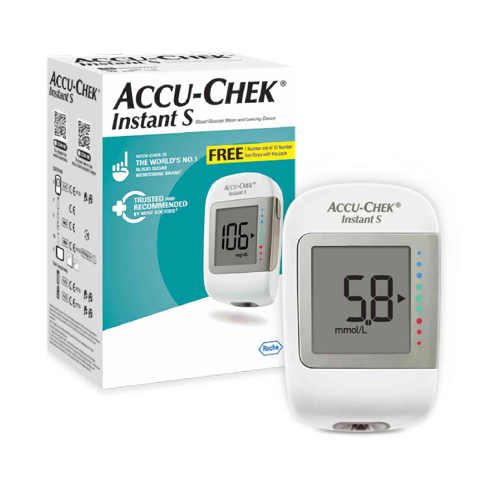 Healthway accu chek instant s blood glucose meter without test strips 