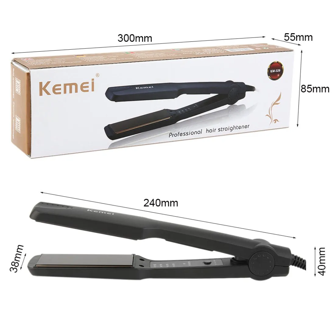 Kemei KM-329 Professional Electric Hair Straightener Ceramic Anti-Static New